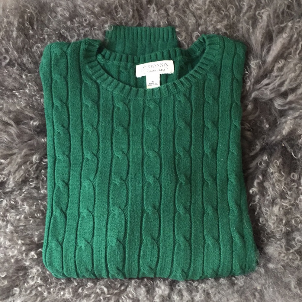 Dark Green Cable Knit Sweater